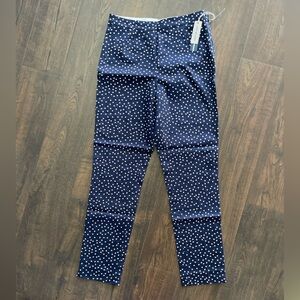 NWT COURT & ROWE Navy Blue‎ White Polka Dot Slim Fit Ankle Pants Preppy Size 6
